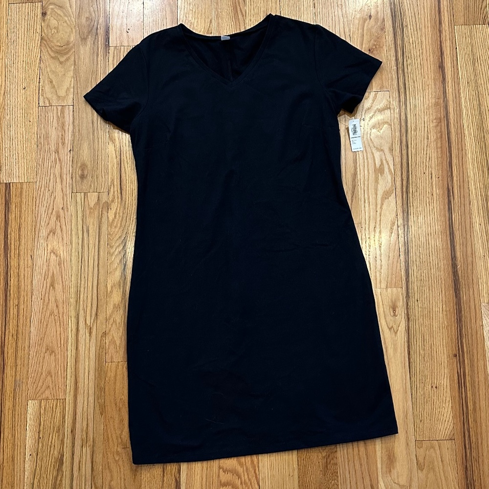 NEW NWT OLD NAVY BLACK V-NECK TEE SHIRT T-SHIRT DRESS SIZE XL TALL